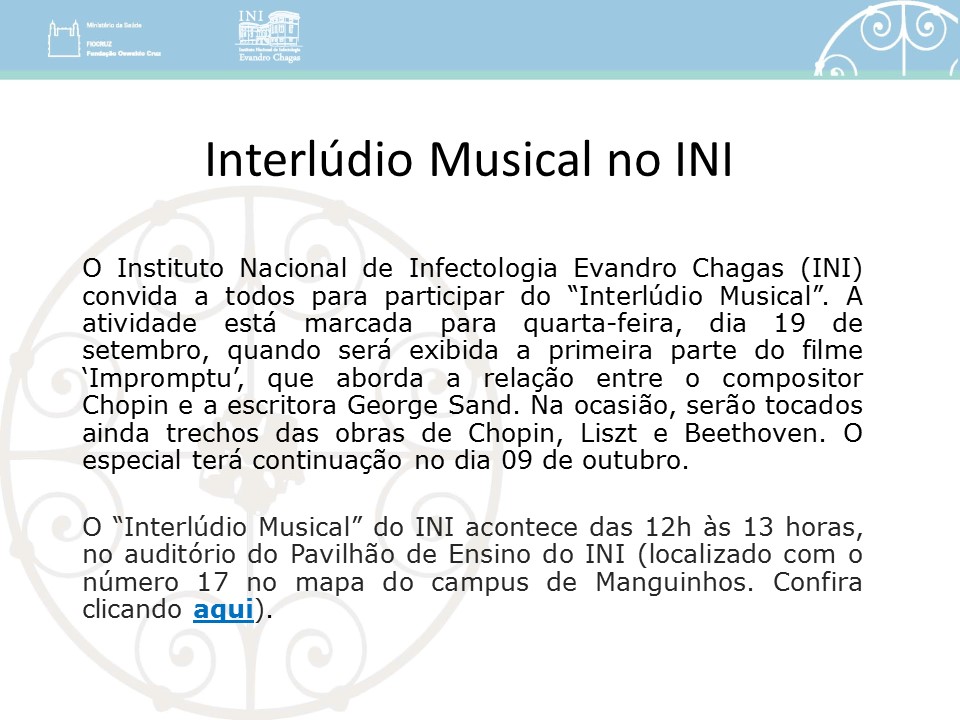 Interlúdio Musical do INI - Setembro 2018 | Campus Virtual Fiocruz